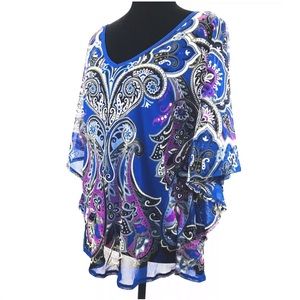 Sheer Knit with Camisole Butterfly Sleeves Top